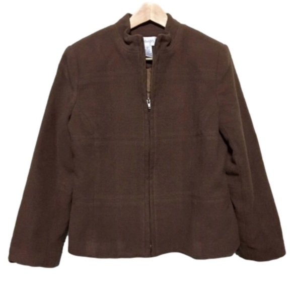 VINTAGE Chadwick's wool blend zip jacket blazer petite size 10P - Picture 1 of 5
